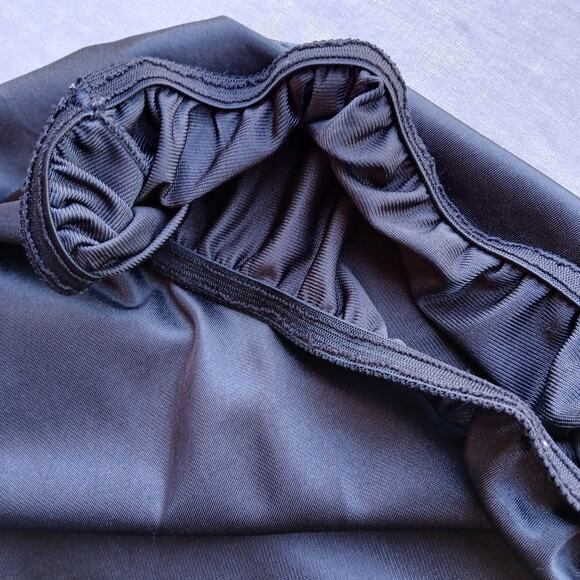 VTG Antron III Nylon Skirt Slip with Lace Hem size 26 W - 28 W elastic waist blk - Picture 5 of 8